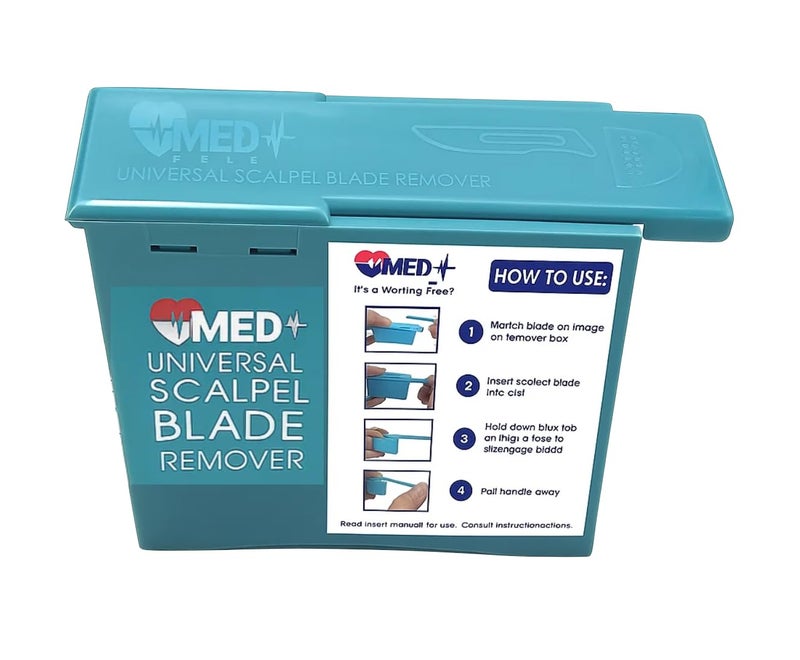 MedHelp Scalpel Blade Remover, Handheld Disposable Sharps Container, Blade Disposal for Dermaplaning Razor Blade Remover Box Dermaplane Blade Remover Box - Image 1